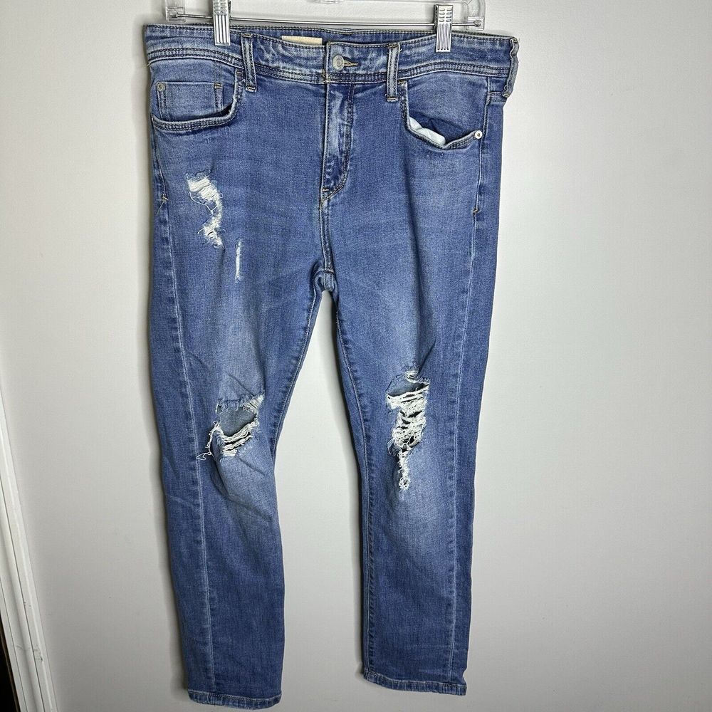 Women's Pilcro Anthropologie Size 29 High Rise Slim Boyfriend‎ Distressed Jeans